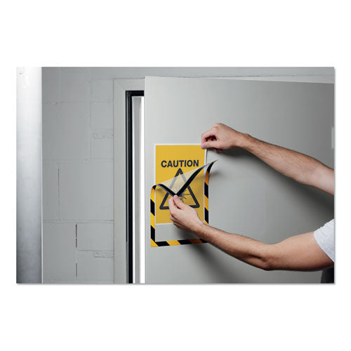 Duraframe Security Magnetic Sign Holder, 8 1-2 X 11, Yellow-black Frame, 2-pack