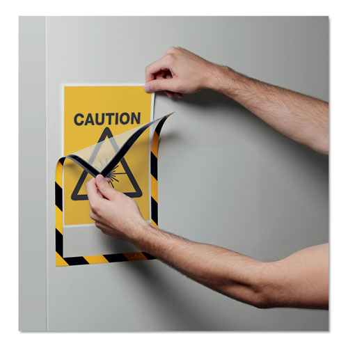 Duraframe Security Magnetic Sign Holder, 8 1-2 X 11, Yellow-black Frame, 2-pack