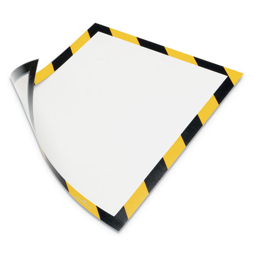 Duraframe Security Magnetic Sign Holder, 8 1-2 X 11, Yellow-black Frame, 2-pack