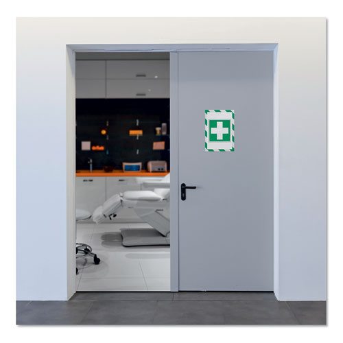 Duraframe Security Magnetic Sign Holder, 8 1-2" X 11", Green-white Frame, 2-pack