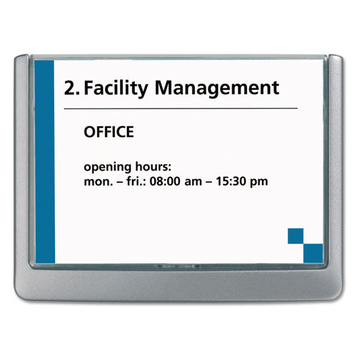 Click Sign Holder For Interior Walls, 6 3-4 X 5-8 X 5 1-8, Gray
