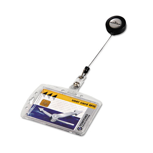 Id-security Card Holder Set, Vertical-horizontal, Clip, Clear, 25-pack