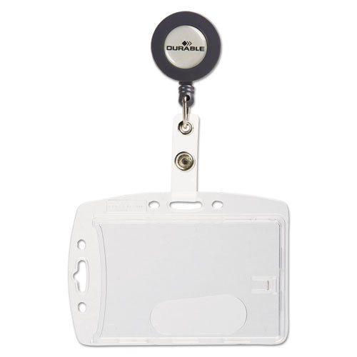 Id-security Card Holder Set, Vertical-horizontal, Reel, Clear, 10-pack