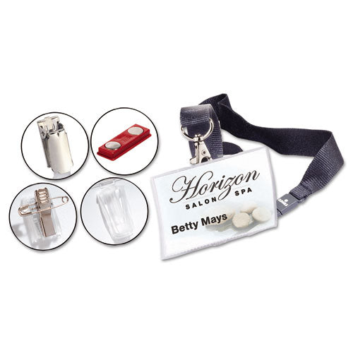 Click-fold Convex Name Badge Holder, Double Magnets, 3 3-4 X 2 1-4, Clear, 10-pk