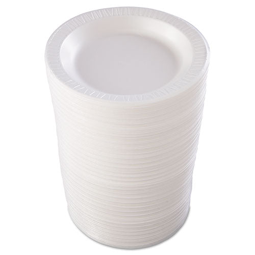 Quiet Classic Laminated Foam Dinnerware, Plate, 10 1-4", White, 125-pk, 4 Pks-cs