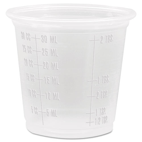 Conex Complements Graduated Plastic Portion Cups, 1.25oz, Translucent, 2500-ct