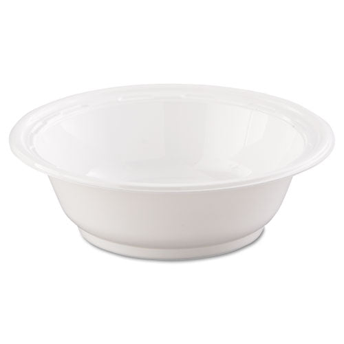 Famous Service Plastic Dinnerware, Bowl, 12oz, White, 125-pack, 8 Packs-carton