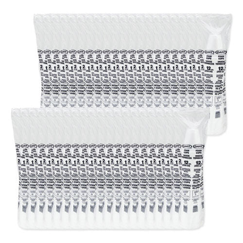 Foam Drink Cups, 12oz, White, 1000-carton