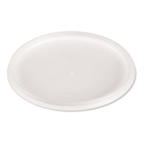 Plastic Lids For Foam Cups, Bowls And Containers, Flat With Straw Slot, Fits 6-14 Oz, Translucent, 1,000-carton