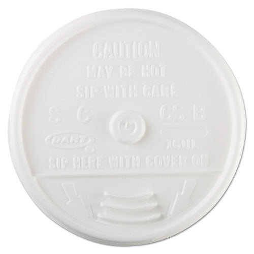 Plastic Lids, For 16oz Hot-cold Foam Cups, Sip-thru Lid, White, 1000-carton
