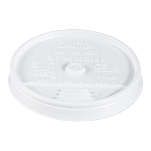 Plastic Lids, For 16oz Hot-cold Foam Cups, Sip-thru Lid, White, 1000-carton
