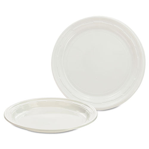 Plastic Plates, 7 Inches, White, Round, 125-pack, 8 Packs-carton