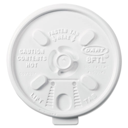 Lift N' Lock Plastic Hot Cup Lids, 6-10oz Cups, White, 1000-carton
