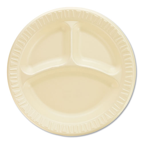 Quiet Classic Laminated Foam Dinnerware, Compartment Plate, 9" Diameter, 500-ct