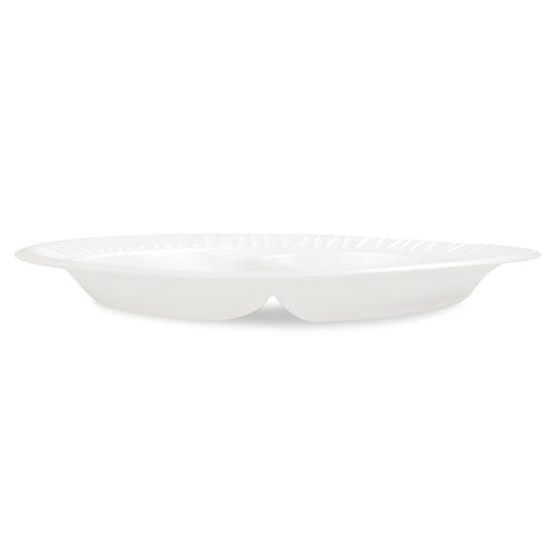 Concorde Foam Plate, 3-comp, 9" Dia, White, 125-pack, 4 Packs-carton