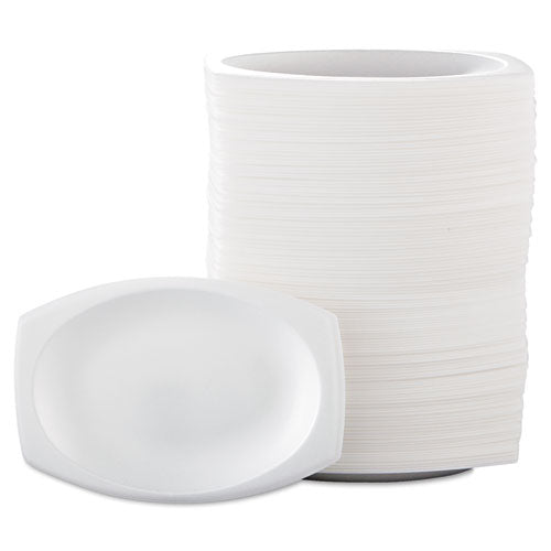 Foam Dinnerware, Oval Platter, 6 3-4" X 9 4-5", White, 125-pack, 4 Packs-carton