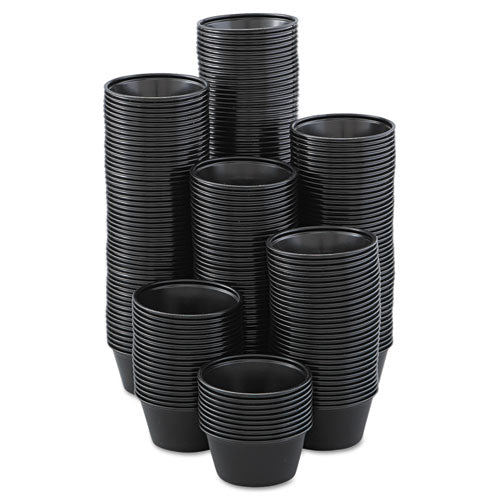 Polystyrene Portion Cups, 2oz, Black, 250-bag, 10 Bags-carton