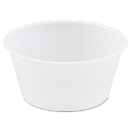Polystyrene Portion Cups, 3.25oz, Translucent, 250-bag, 10 Bags-carton