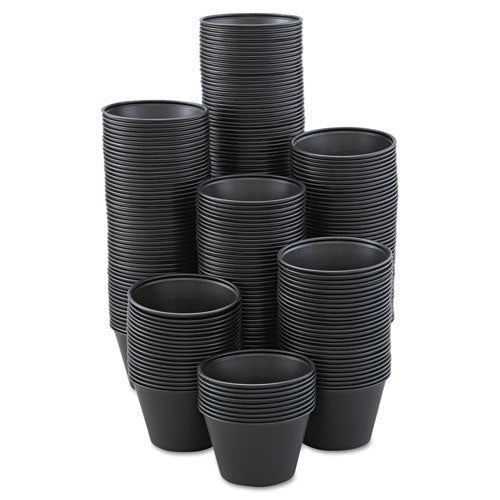 Polystyrene Portion Cups, 4oz, Black, 250-bag, 10 Bags-carton