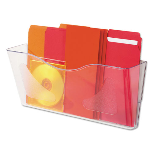 Euro-style Docupocket Landscape Wall File, Large-tabloid, 15 X 6 5-8 X 4, Clear