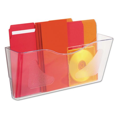 Euro-style Docupocket Landscape Wall File, Large-tabloid, 15 X 6 5-8 X 4, Clear