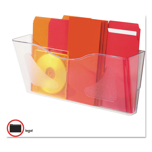 Euro-style Docupocket Landscape Wall File, Large-tabloid, 15 X 6 5-8 X 4, Clear