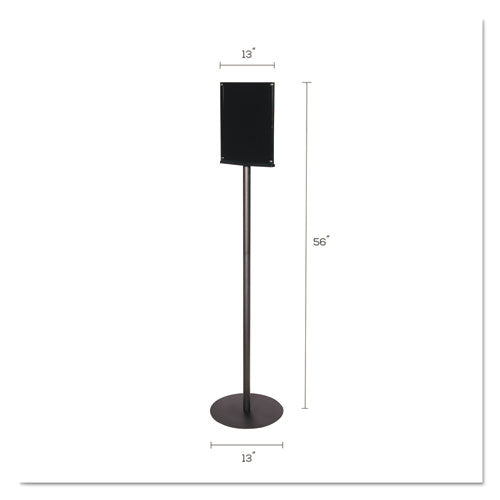 Double-sided Magnetic Sign Display, 8 1-2 X 11 Insert, 56" Tall, Clear-black