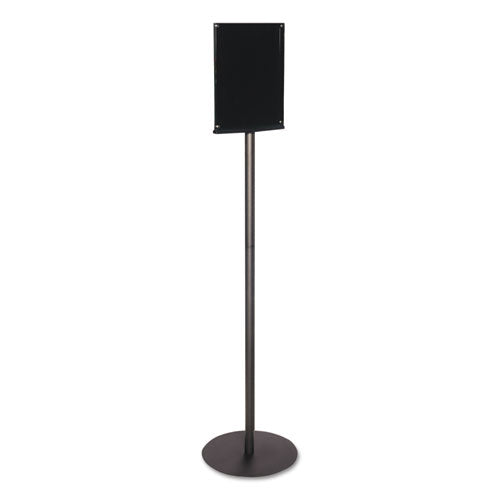 Double-sided Magnetic Sign Display, 8 1-2 X 11 Insert, 56" Tall, Clear-black