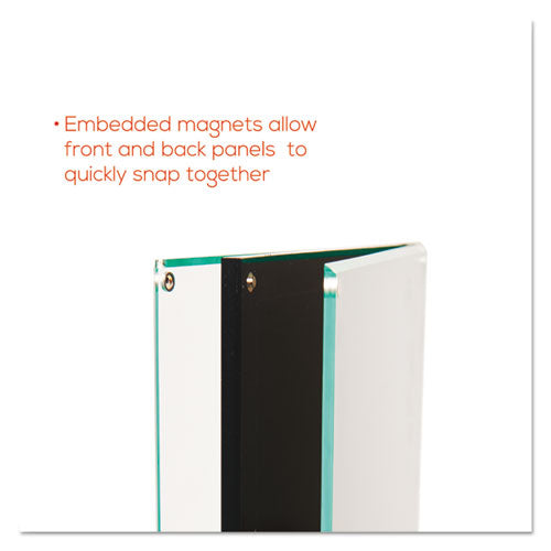 Double-sided Magnetic Sign Display, 8 1-2 X 11 Insert, 56" Tall, Clear-black