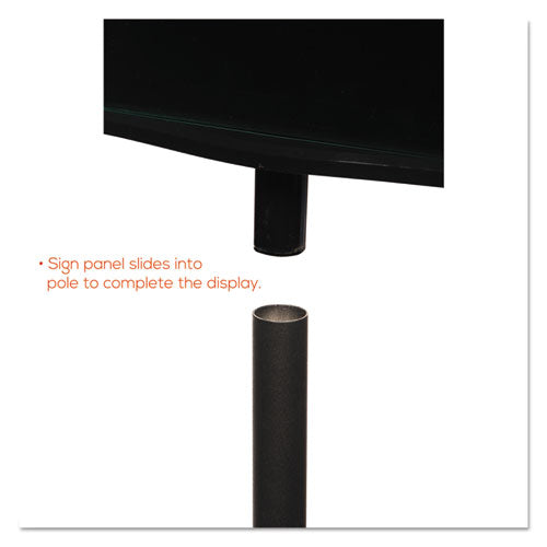 Double-sided Magnetic Sign Display, 8 1-2 X 11 Insert, 56" Tall, Clear-black