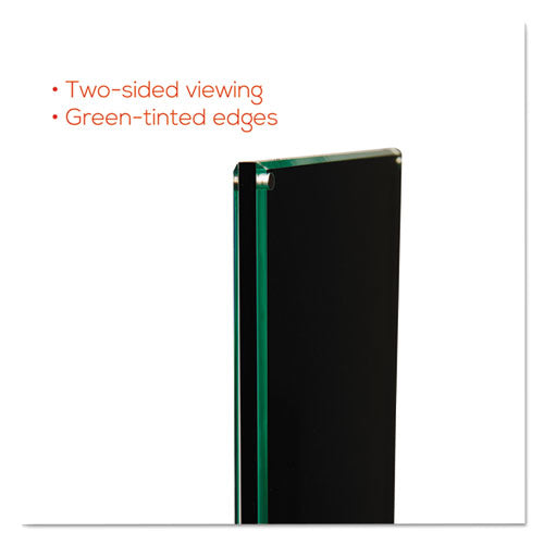 Double-sided Magnetic Sign Display, 8 1-2 X 11 Insert, 56" Tall, Clear-black