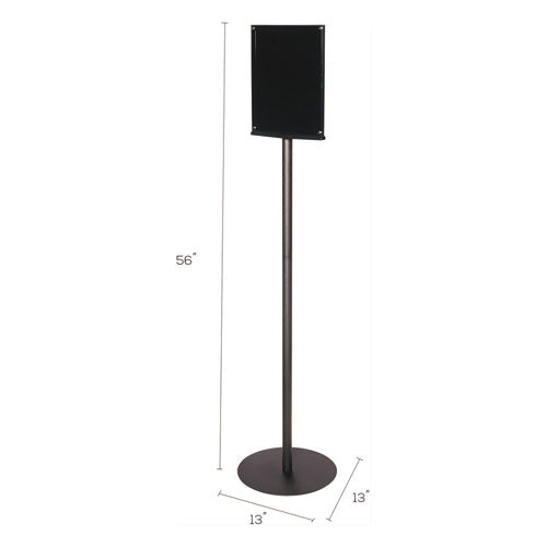 Double-sided Magnetic Sign Display, 8 1-2 X 11 Insert, 56" Tall, Clear-black