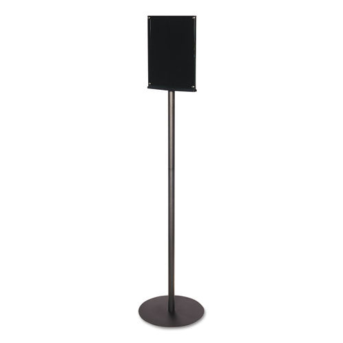 Double-sided Magnetic Sign Display, 8 1-2 X 11 Insert, 56" Tall, Clear-black