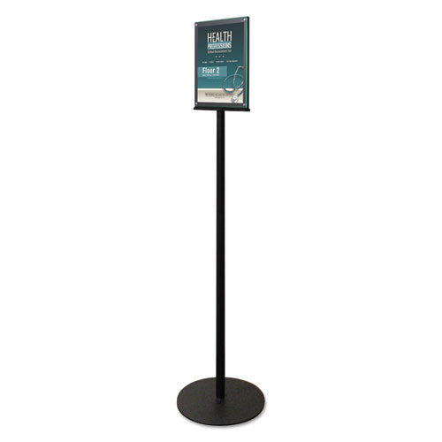 Double-sided Magnetic Sign Display, 8 1-2 X 11 Insert, 56" Tall, Clear-black