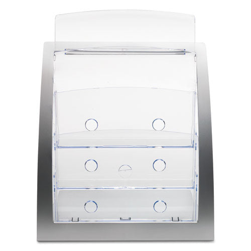 3-tier Literature Holder, Leaflet Size, 11.25w X 6.94d X 13.31h, Silver