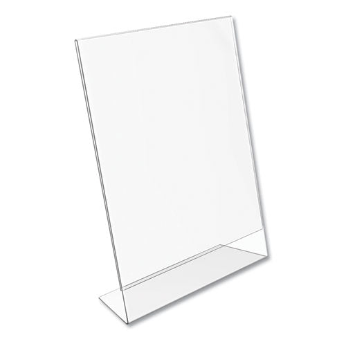 Classic Image Slanted Sign Holder, 8 1-2" X 11", Clear Frame, 12-pack
