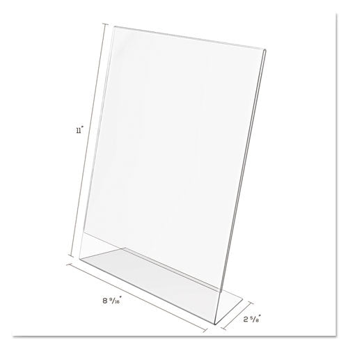 Classic Image Slanted Sign Holder, Portrait, 8 1-2 X 11 Insert, Clear