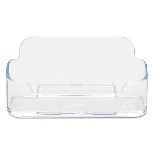 Horizontal Business Card Holder, 50 Card Cap, 3 7-8 X 1 13-16 X 1 3-8, Clear