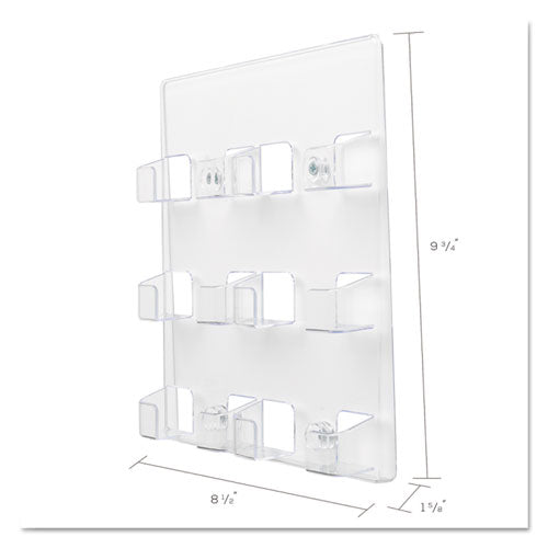 6-pocket Business Card Holder, 480 Card Cap, 8 1-2 X 9 3-4 X 1 5-8, Clear