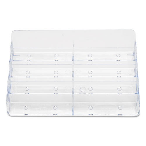 8-pocket Business Card Holder, 400 Card Cap, 7 7-8 X 3 3-8 X 3 1-2, Clear