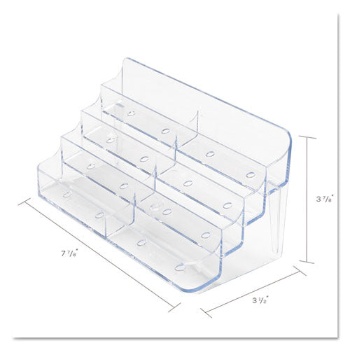 8-pocket Business Card Holder, 400 Card Cap, 7 7-8 X 3 3-8 X 3 1-2, Clear