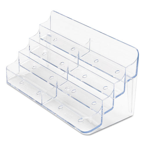 8-pocket Business Card Holder, 400 Card Cap, 7 7-8 X 3 3-8 X 3 1-2, Clear