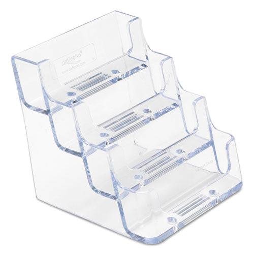 4-pocket Business Card Holder, 200 Card Cap, 3 15-16 X 3 3-4 X 3 1-2, Clear