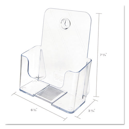 Docuholder For Countertop-wall-mount, Booklet Size, 6.5w X 3.75d X 7.75h, Clear