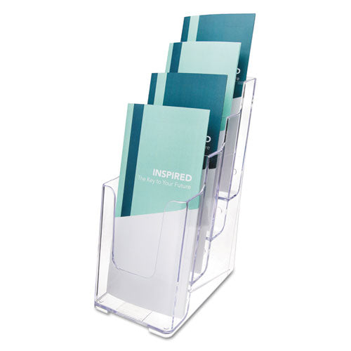 3-compartment Docuholder, Magazine Size, 9.5w X 6.25d X 12.63, Clear