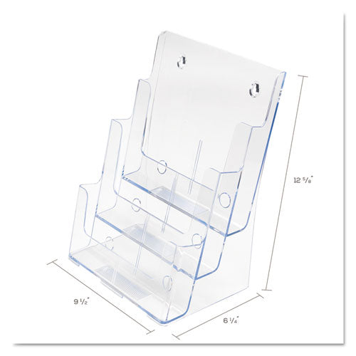 3-compartment Docuholder, Magazine Size, 9.5w X 6.25d X 12.63, Clear