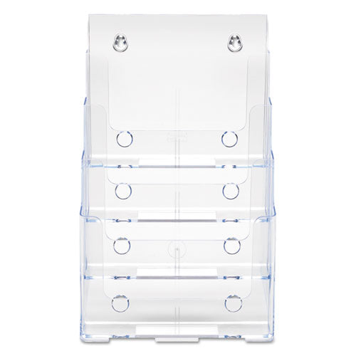 4-compartment Docuholder, Magazine Size, 9.38w X 7d X 13.63h, Clear