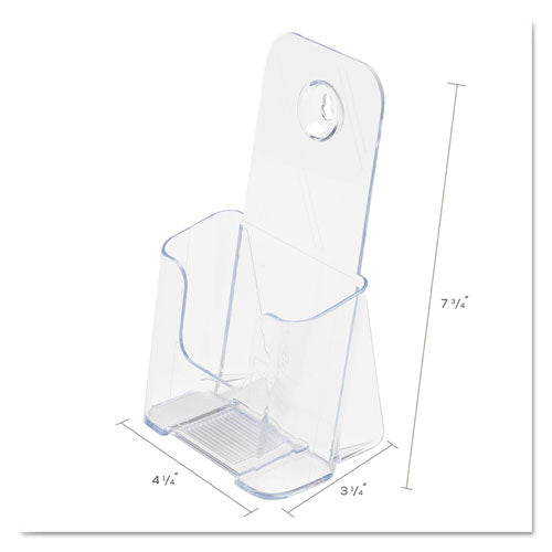 Docuholder For Countertop-wall-mount, Leaflet Size, 4.25w X 3.25d X 7.75h, Clear