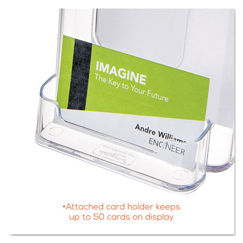 Docuholder For Countertop-wall-mount W-card Holder, 4.38w X 4.25d X 7.75h, Clear