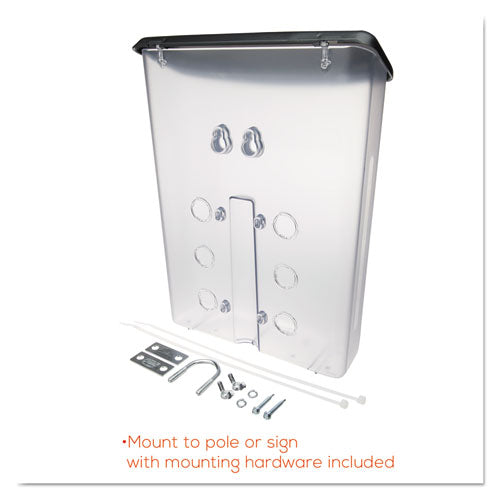 Outdoor Literature Box, 10w X 4.5d X 13.13h, Clear-black